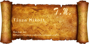 Tisza Mikolt névjegykártya